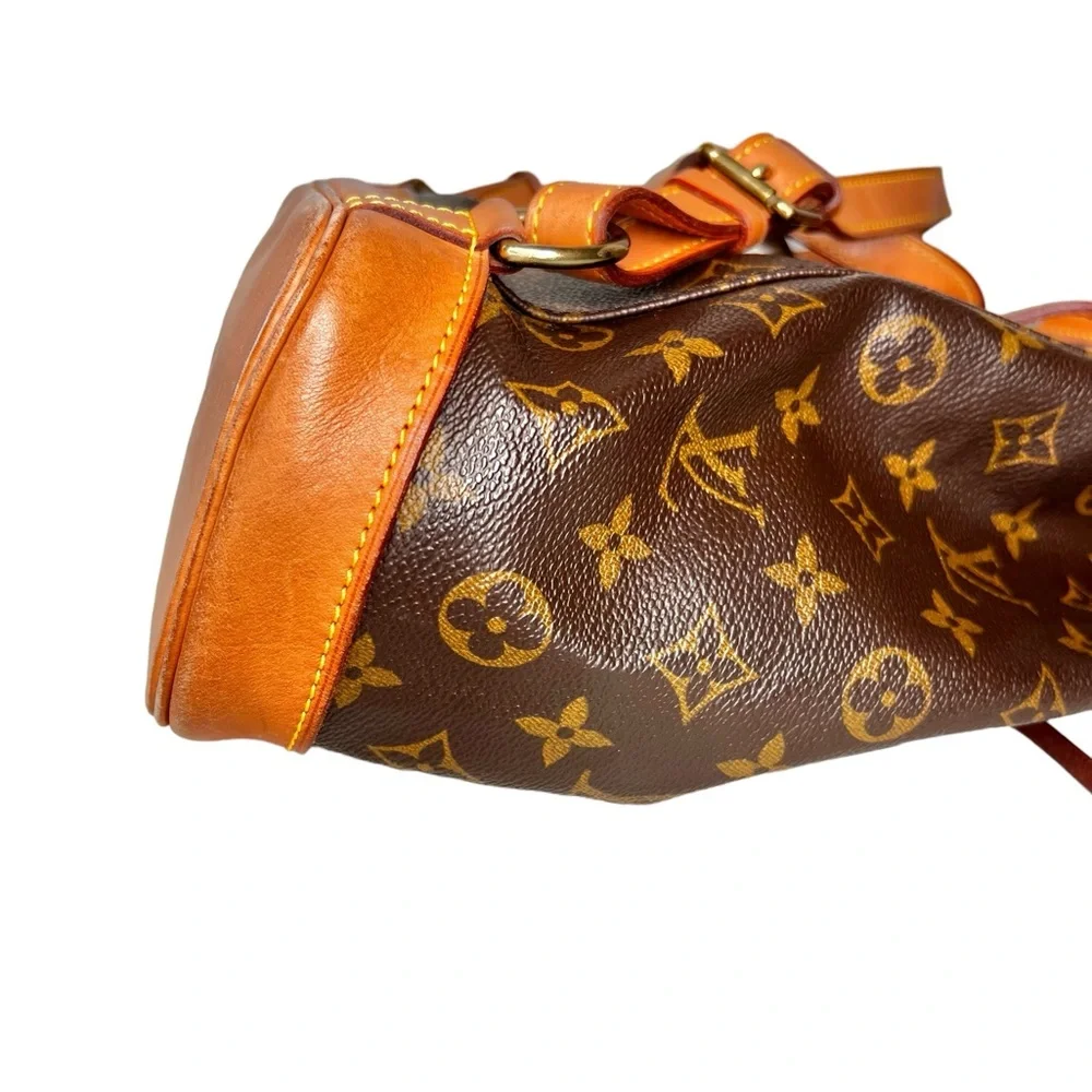 Louis Vuitton Monogram Canvas Brown Backpack with Tan Trim